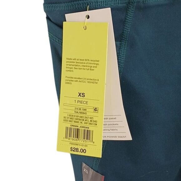 All In Motion Womens XS Power Waist High Rise Capri Leggings Teal Athletic - Picture 6 of 8